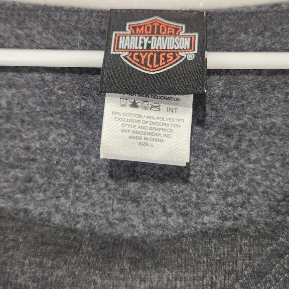 Harley Davison Women's Moore, OK Dark Gray Cozy Sweatshirt Size L - Picture 5 of 7